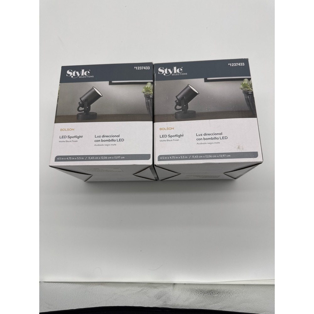 Style Selections "Bolson" LED Spotlight - Matte Black Finish -Indoor‎ , lot Of 2